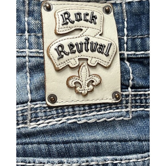 Rock Revival Sten Straight Leg Relaxed Fit Fleur de Lis Jeans Mens Size 29 x 32 - Picture 2 of 12